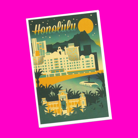 Honolulu - Skyline Postcard