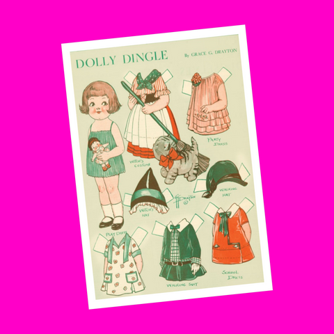 Dolly Dingle - Halloween - Paper Doll Postcard