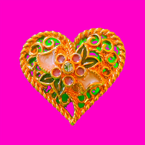 Enamel Detail Heart Pin