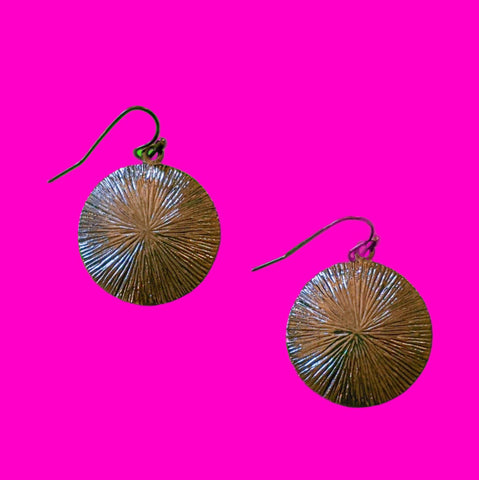 Gunmetal Disc Earrings