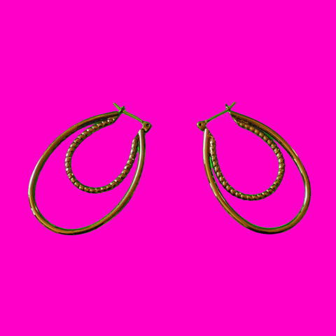 Gunmetal Double Hoop Earrings