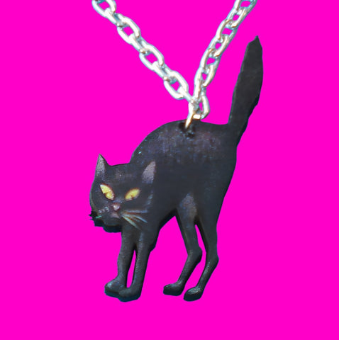 Black Cat Pendant Necklace